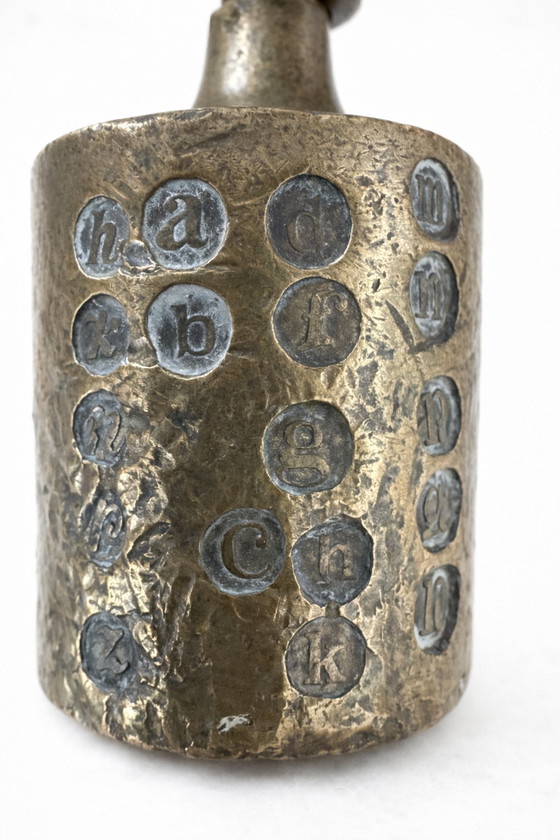 Image 1 of Antieke Duitse postweegschaal DRGM – Messing brievenweegschaal – Vintage bureau- of kantooraccessoire