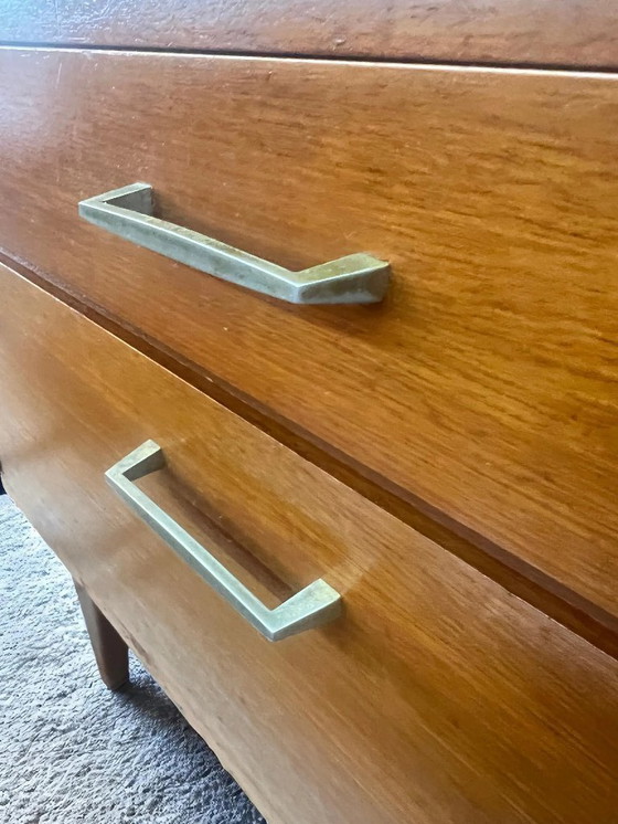 Image 1 of Vintage nachtkastje in Mid Century stijl | bijzettafeltje met lade & klep | retro jaren 50/60