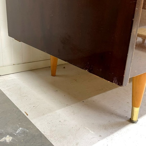 Vintage Midcentury 5-door wardrobe hanging shelving disassemblable, Other, Beige (photo 14 of 15)