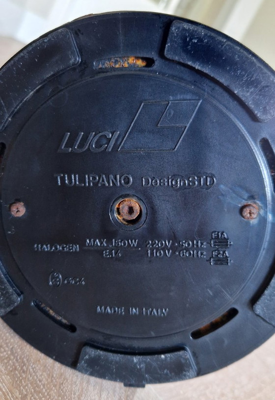 Image 1 of Vintage Italian design lamp, Luci Tulipano, DesignSTD, white metal and glass, 1970s