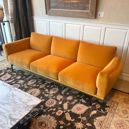 Poltrona Frau Happy Jack 3-Seater Sofa – bankstel, Metal, Velvet