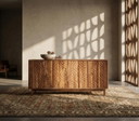 Aparador Japandi de lujo | Madera de acacia tallada a mano | 188 cm