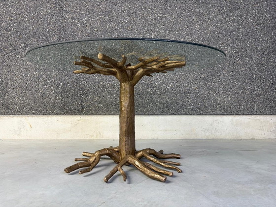 Mesa de comedor con forma de rama de árbol, década de 1980. – Mesas de comedor, Glass, Metal (photo 16 of 16)