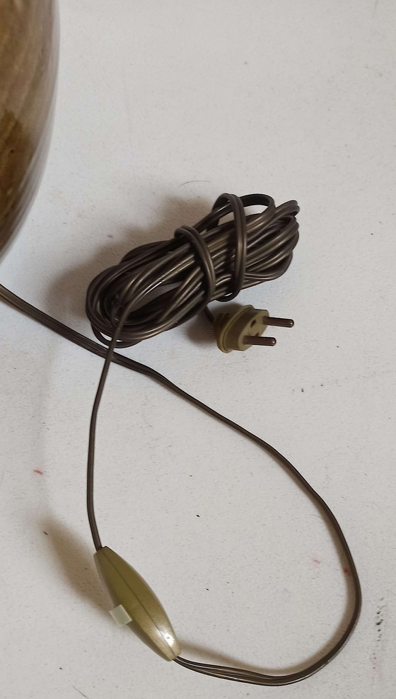 Image 1 of Geëmailleerde aardewerk lamp gesigneerd Alain Magne jaren 70