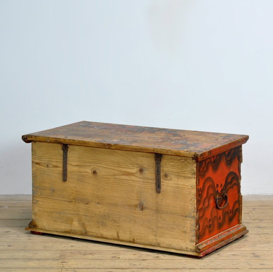 Image 1 of Folk Art Wedding Chest, Circa 1850