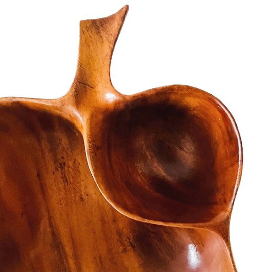 Image 1 of Ciotola vintage in legno di scimmia di metà secolo, porta mele, anni '70