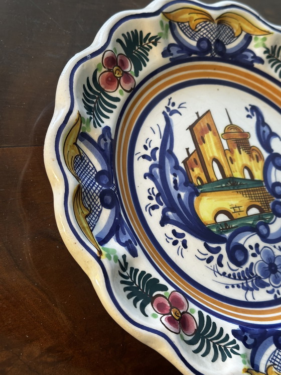 Image 1 of Plat P. Zouilly - Céramique Espagnole Vintage - Diamètre 31 cm