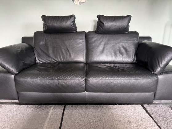 2 Zwarte Lederen Banken – Leather, Chrome (photo 6 of 6)