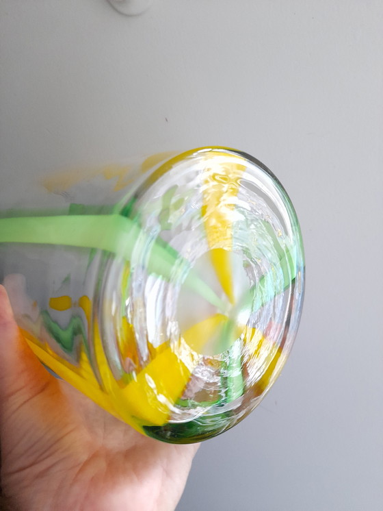 Image 1 of 1980s lined blown glass vase