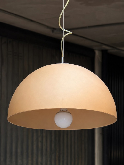 Vintage Italian Glass Pendant Lamp 1970s Mid Century Modern Space Age Ceiling Light – hanglampen, Metal (photo 2 of 10)
