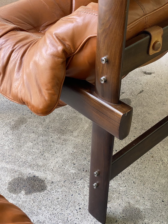Image 1 of PERCIVAL LAFER | Fauteuil lounge MP-41 en cuir cognac, fabriqué au Brésil, lot de 2, rare