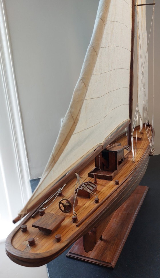 Image 1 of Vintage handgemaakt houten modelschip – Shackleton's Endurance (96 cm)