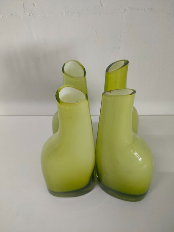 Elegant asymmetric Okkso Vases Ikea 90s, Glass, Green, Modern (photo 3 of 10)