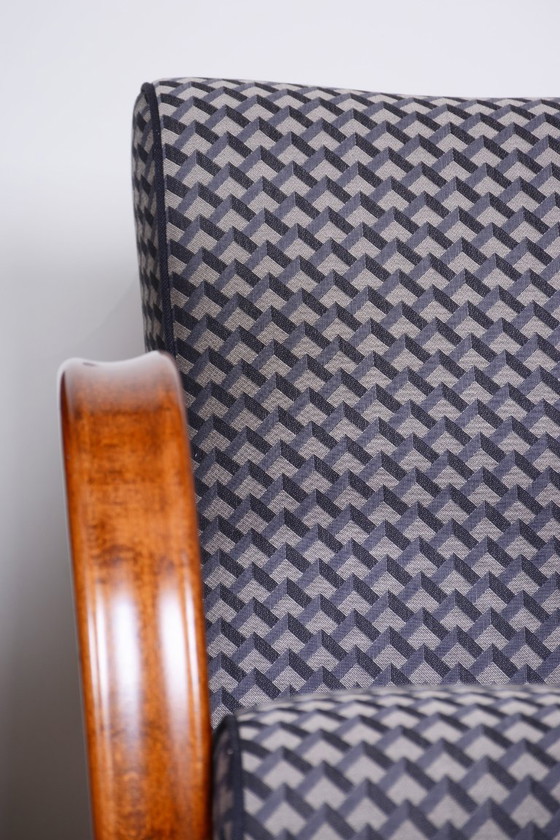 Restored Art Deco Armchair, by J. Halabala for UP Zavody, Beech, Czech, 1930s – Textile, Wood (photo 10 of 13)