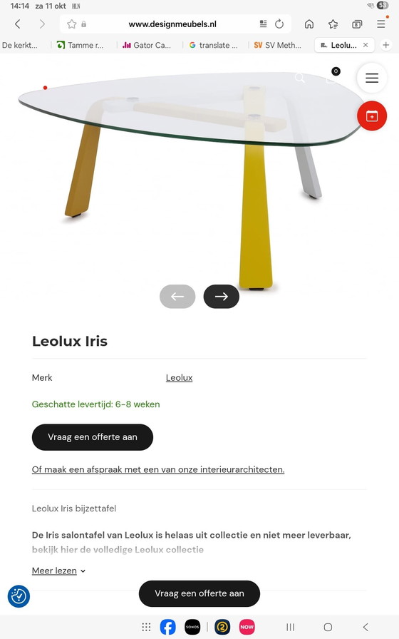 Image 1 of Tavolino da caffè Leolux Iris