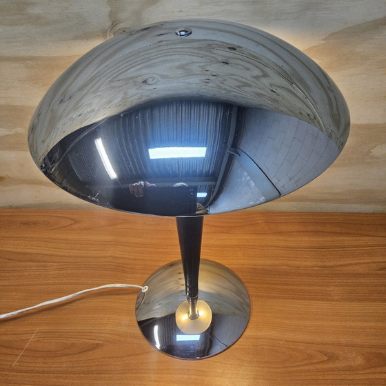 Image 1 of Lampe de table vintage Ikea champignon Dakapo Bauhaus / Art Déco chromée
