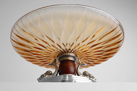 Image 1 of Fruttiera in vetro e metallo Art Déco, Francia, circa 1940