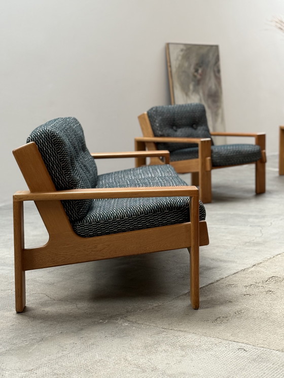 Image 1 of ESKO PAJAMIES FÜR ASKO „BONANZA“ SET 2 SESSEL & 1 SOFA EICHE HOLZ FINNLAND 1970er