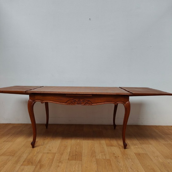 Image 1 of Table à manger de campagne vintage, table à manger extensible