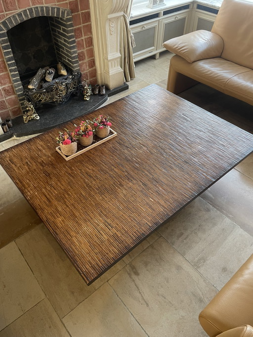 Table basse en bambou
