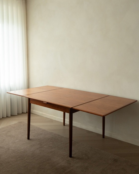 Image 1 of Danish Modern Teak Extendable Dining Table Model 24 by Ansager Møbler, 1960s
