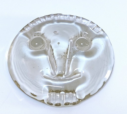 Scandinavian Art Glass Face Paperweight