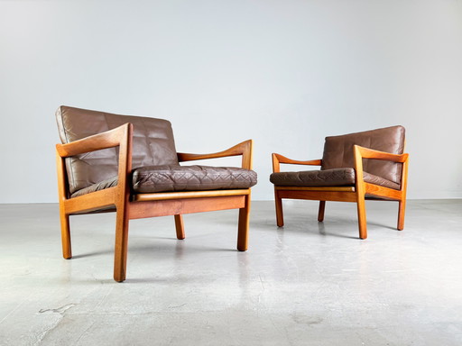 2X Mid Century fauteuil Niels Eilersen Illum Wikkelsø Fauteuil Teak