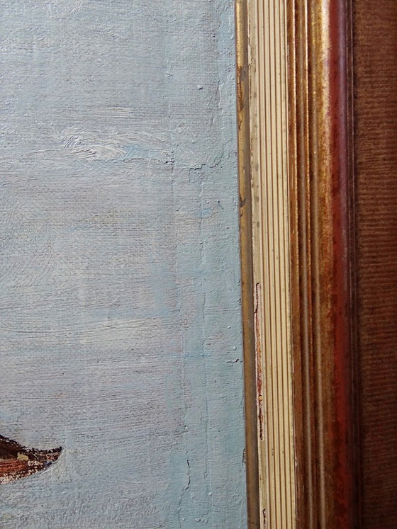 Image 1 of Gran cuadro "Villa Camille" de los años 40-60, óleo sobre lienzo, firmado por M. Lesoll.