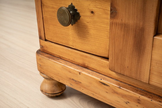 Antieke grenen Biedermeier kast met vier laden – Opbergkast, Hout (photo 11 of 15)