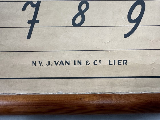 Image 1 of Antieke linnen schoolkaart ‘schoon schrift’ - D’Haese