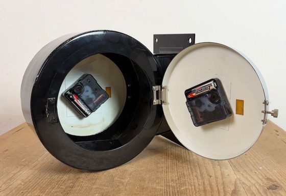 Image 1 of Vintage zwarte Citizen dubbelzijdige scheepswandklok, jaren 80