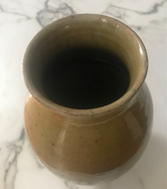 Image 1 of Antieke Provençaalse grote geglazuurde terracotta vaas