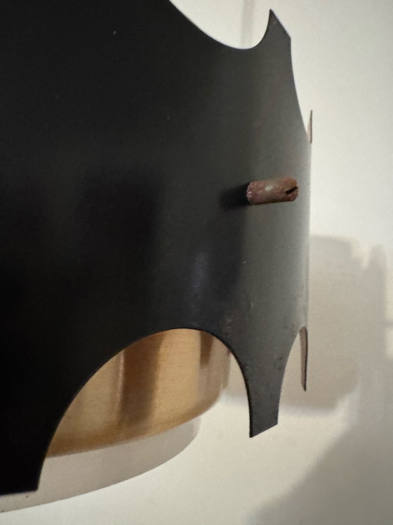 Image 1 of Hanglamp in zwart en koperkleurig design uit de jaren 60