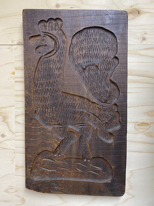 Tagliere di pan di zenzero in legno massello vintage - a forma di gallo