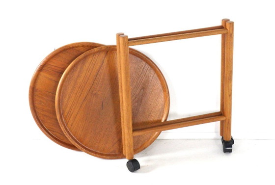 Jens Quistgaard voor Dansk Design trolley vintage met dienbladen – Serveerwagens, Wood (photo 15 of 15)