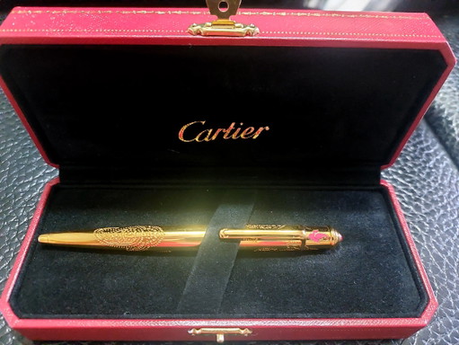 ZELDZAME CARTIER DIABOLO "INDIA INSPIRATION" BALPEN – COMPLEET MET DOOS EN CERTIFICAAT VAN AUTHENTICITEIT