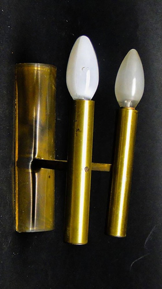 Zweiarmige Wandleuchte aus Metall, 1970er Jahre – Wandleuchten, Brass (photo 7 of 7)