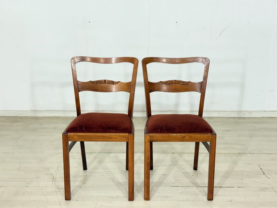 Image 1 of Ensemble de 3 magnifiques chaises/chaises de salle à manger Art Nouveau – vers 1920