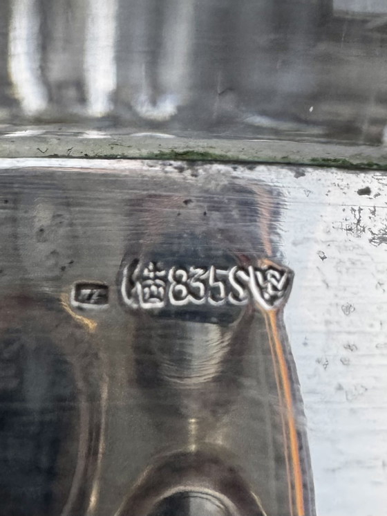 Image 1 of Mid-Century design vase with hallmarked 835 silver base (16 cm)