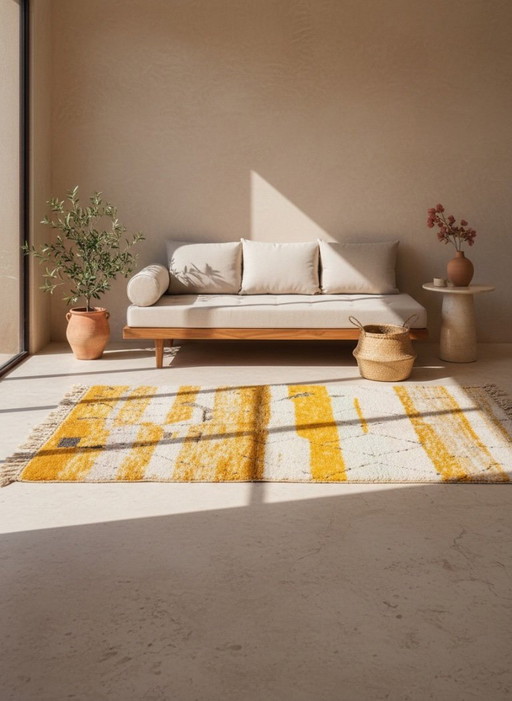 Neuer marokkanischer Beni Ouarain Teppich 'Zahira' | Handgewebter Berberteppich | 240 × 145 cm