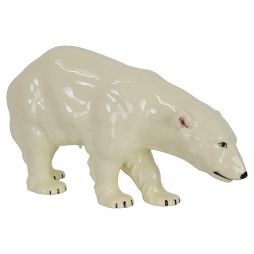 Large Porcelain Polar Bear Sculpture from Royal Dux, Czechoslovakia, 1925 – beeldhouwkunst