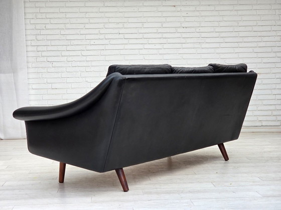 Image 1 of Jaren 60, Deens ontwerp van Aage Christensen, 3-zitsbank, leer.