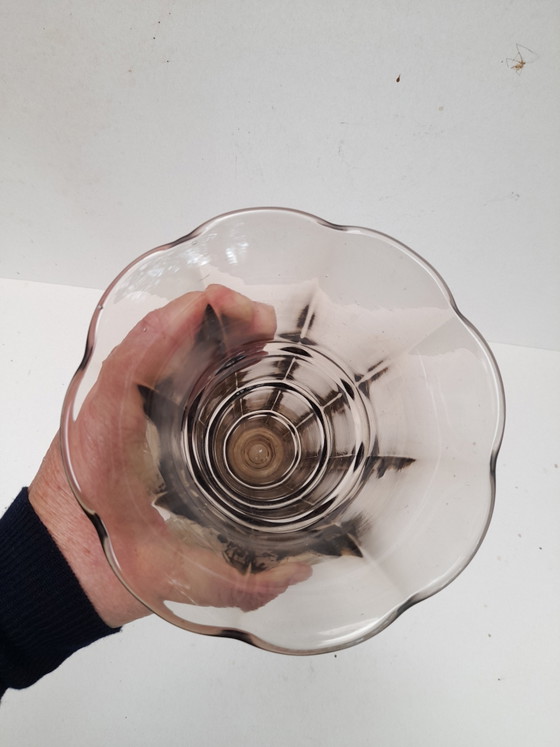 Grande vaso Art Déco in vetro pressato grigio – Vasi (photo 4 of 5)