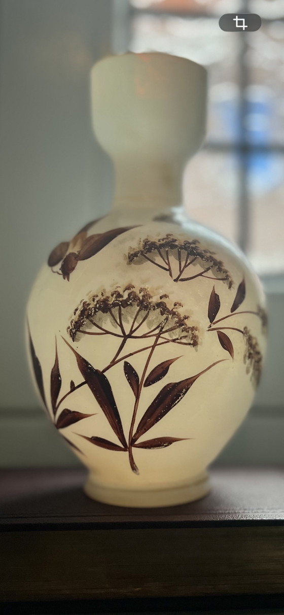 Image 1 of Hand-blown vintage vase 2x Japanese opal glass