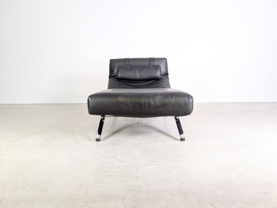 Image 1 of Originele Niels Eilersen fauteuil Jens Juul lounger leer zwart 1980