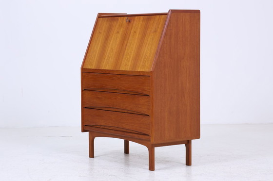 Image 1 of Secrétaire vintage en teck de Bernhard Pedersen & Søn années 60 | Mid Century Bureau Armoire Rétro Bois Rangement #06-13