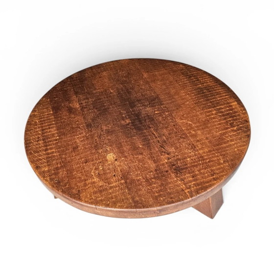 Brutalist oak coffee table / heavy weight 75 kg / 1960s – Coffee table books (photo 9 of 19)
