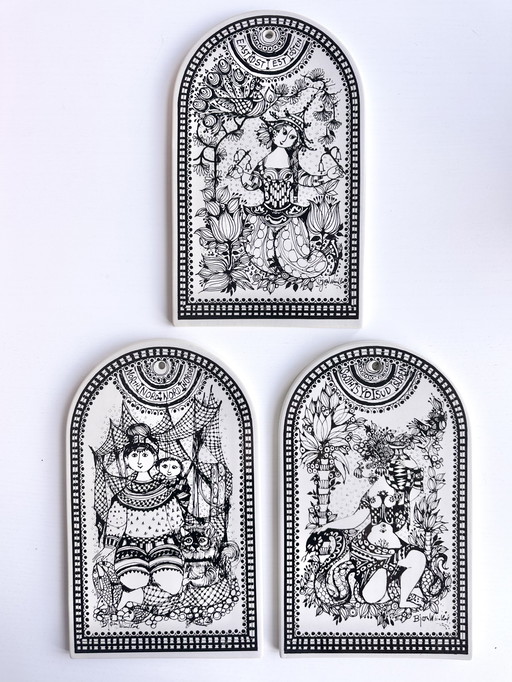 Rosenthal – Set of 3 “The Four Wind Directions” - Bjorn Wiinblad