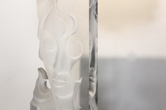 Grande lampada da tavolo in Lucite e ottone di Fabianart Rome, Italia, Lampade da tavolo, Mid Century Modern (foto 6 di 10)