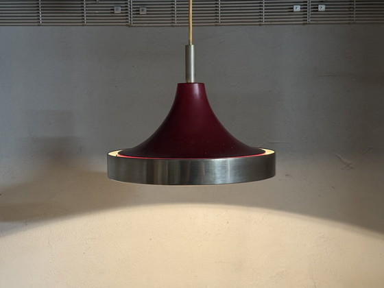 Image 1 of Red metal pendant lamp 1960s